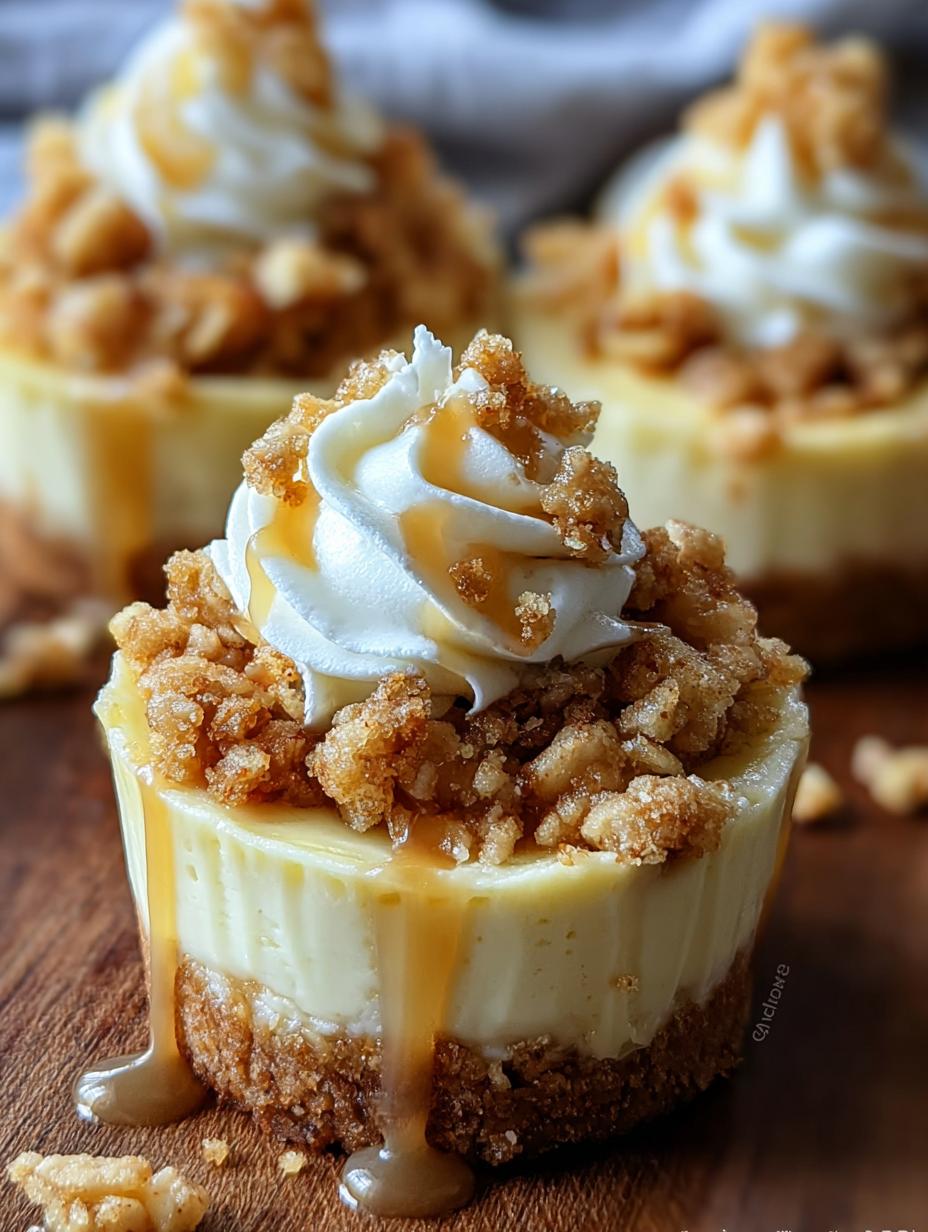 Apple Crisp Mini Cheesecakes: 10 Amazing Bites 6 Apple Crisp Mini Cheesecakes: 10 Amazing Bites - Apple Crisp Mini Cheesecakes - additional detail