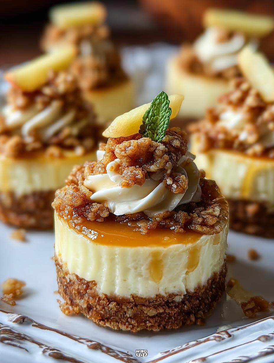 Apple Crisp Mini Cheesecakes