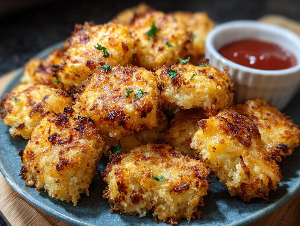 Baked Chicken Nuggets Cheesy