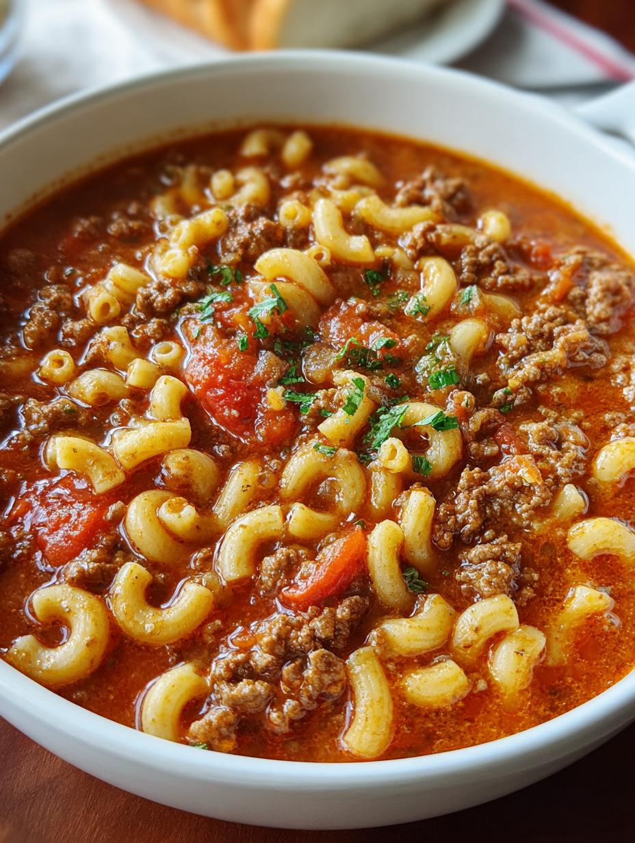 Beef Tomato Macaroni Soup: Your 1-Pot Comfort - Beef Tomato Macaroni Soup - main visual representation