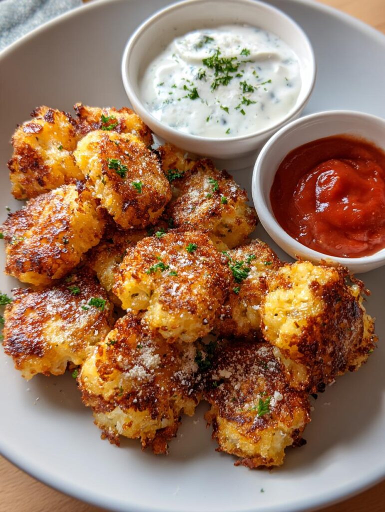Cauliflower Tots Cottage Cheese