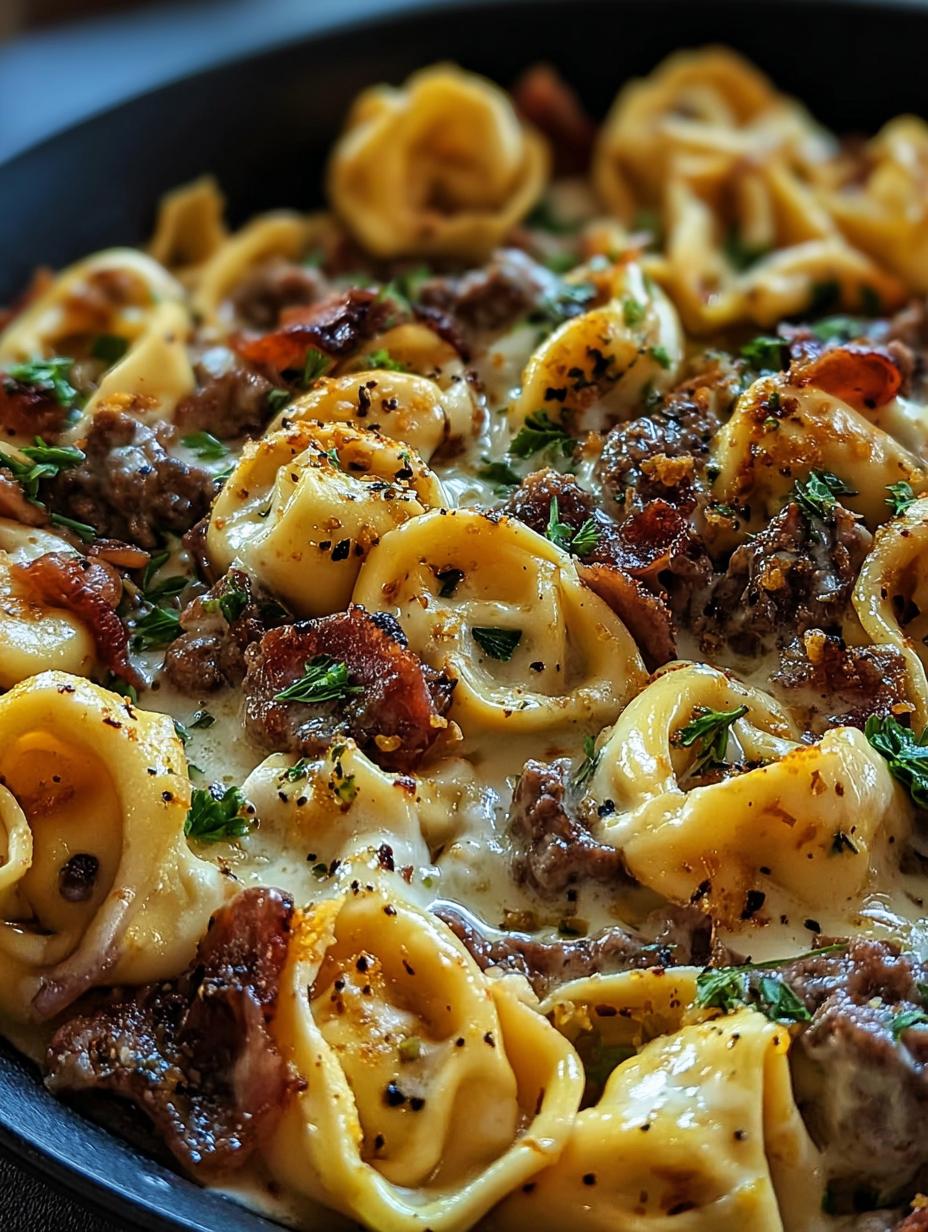 Cheesesteak Tortellini Creamy Provolone