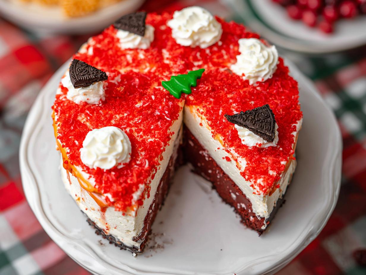 Christmas Red Velvet Cheesecake: Easy No-Bake Delight 5 Christmas Red Velvet Cheesecake: Easy No-Bake Delight - Christmas Red Velvet Cheesecake - main visual representation