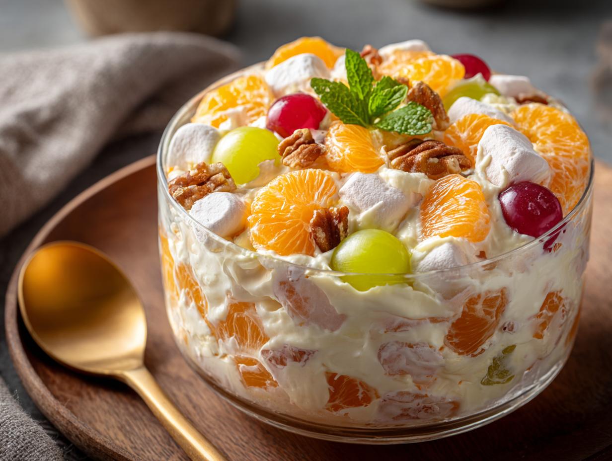 Creamy Ambrosia Salad Deluxe: 1 Joyful Taste 5 Creamy Ambrosia Salad Deluxe: 1 Joyful Taste - Creamy Ambrosia Salad Deluxe - main visual representation