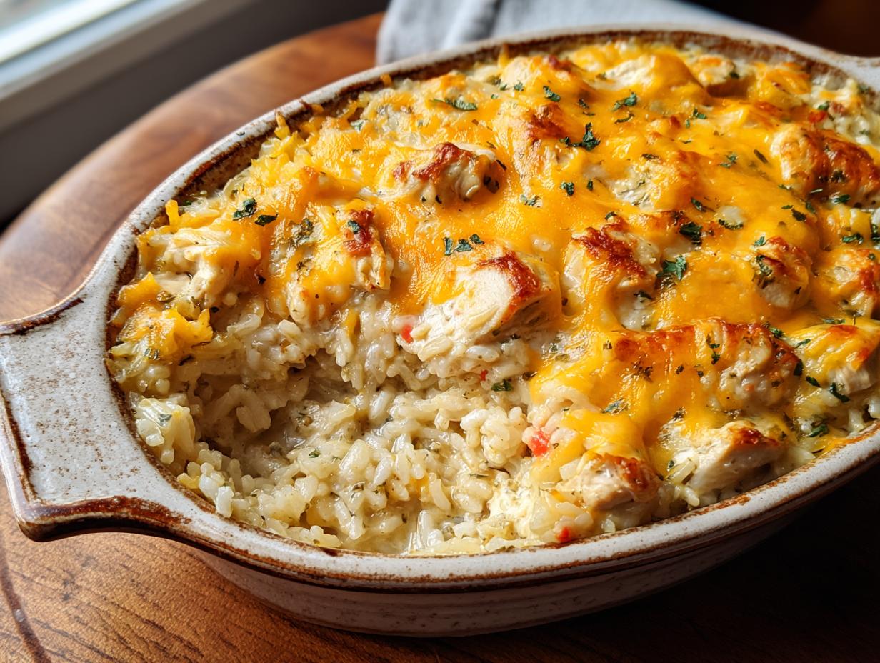 Delicious Creamy Baked Chicken Rice Recipe - Creamy Baked Chicken Rice - main visual representation