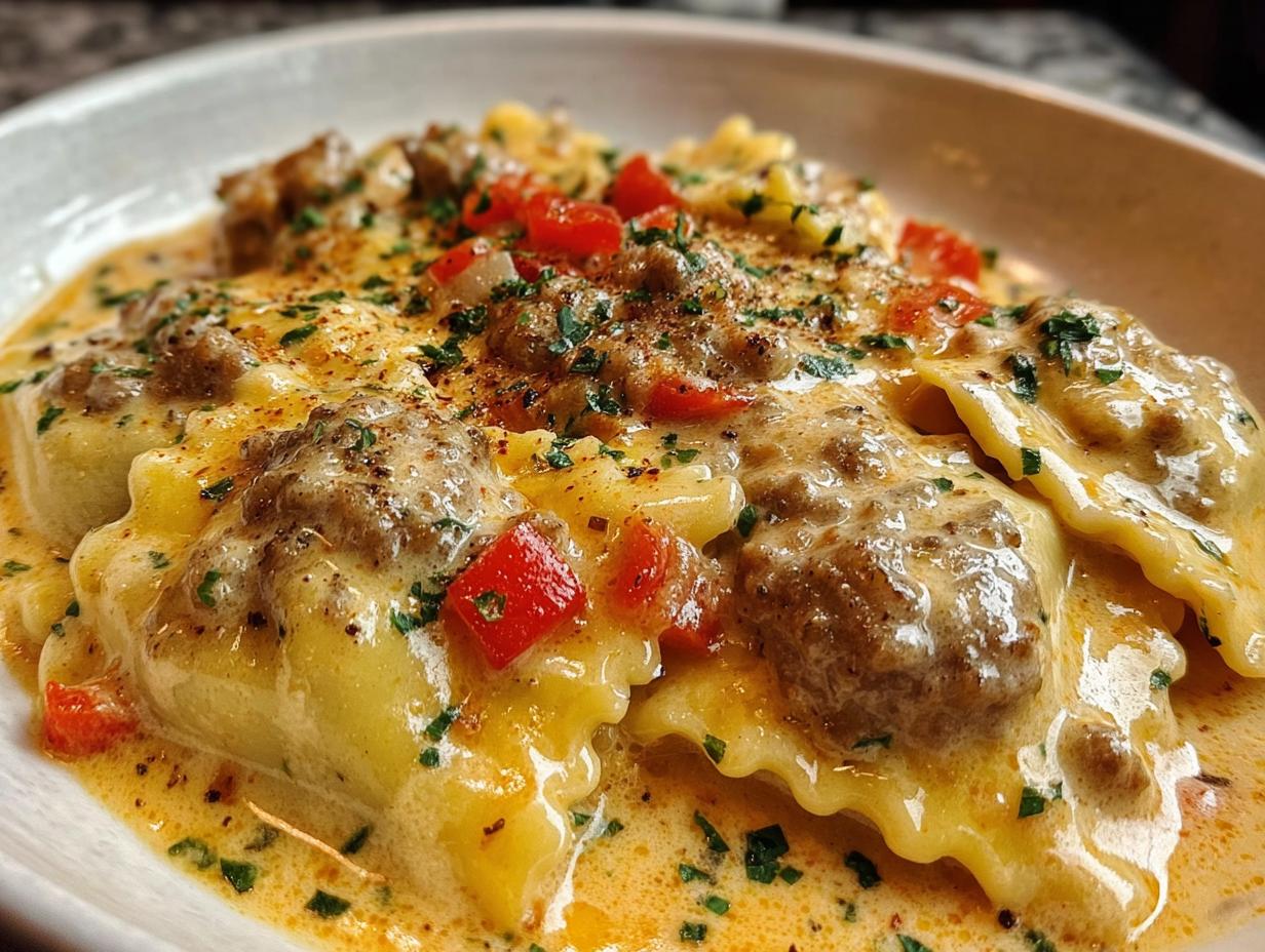 Creamy Cajun Sausage Ravioli: 1 Amazing Dish - Creamy Cajun Sausage Ravioli - main visual representation
