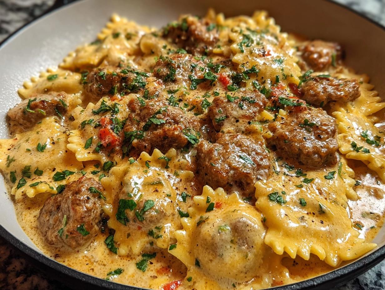 Creamy Cajun Sausage Ravioli: 1 Amazing Dish - Creamy Cajun Sausage Ravioli - additional detail