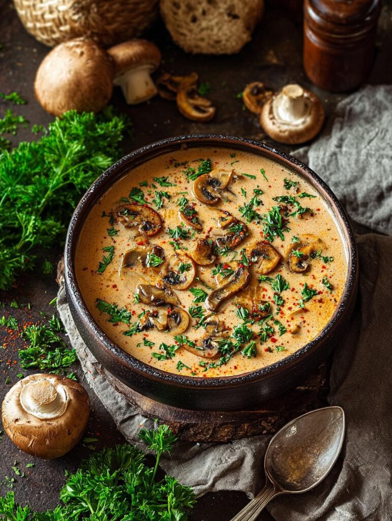 Creamy Hungarian Mushroom Soup