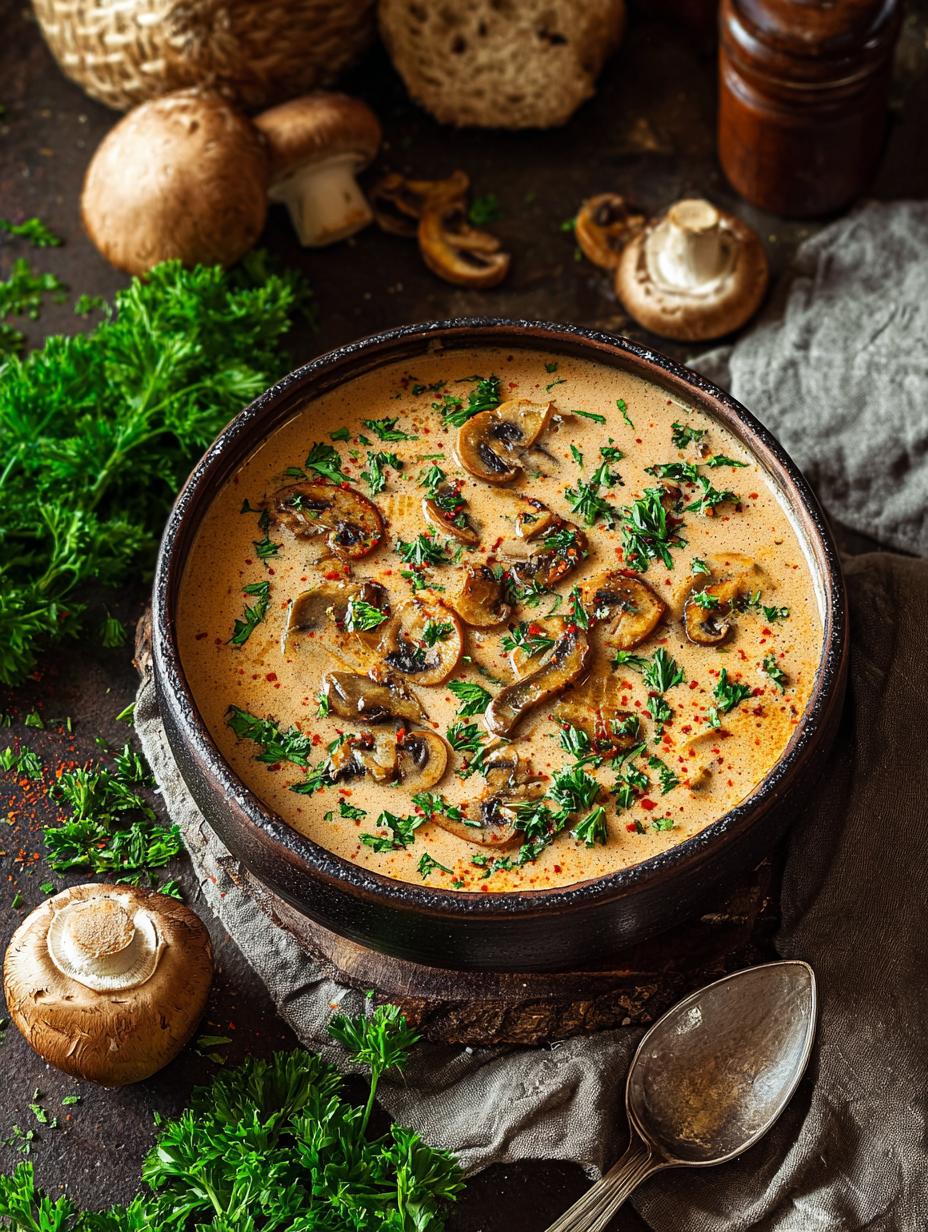 Creamy Hungarian Mushroom Soup