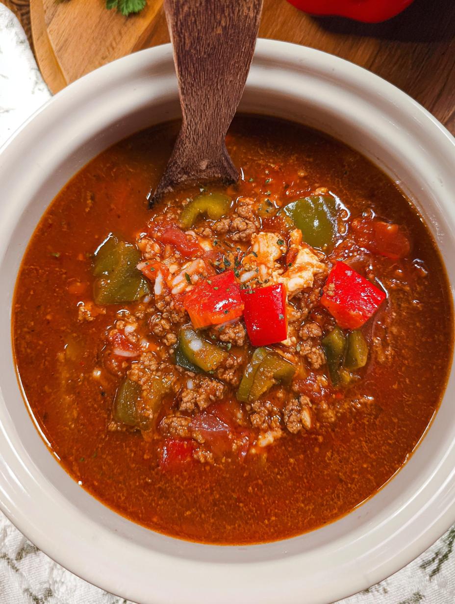 Delicious Crockpot Stuffed Pepper Soup - Crockpot Stuffed Pepper Soup - additional detail