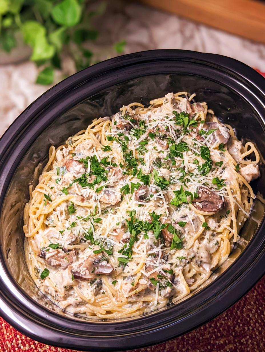 Crockpot Turkey Tetrazzini: Amazing Comfort Food - Crockpot Turkey Tetrazzini - additional detail