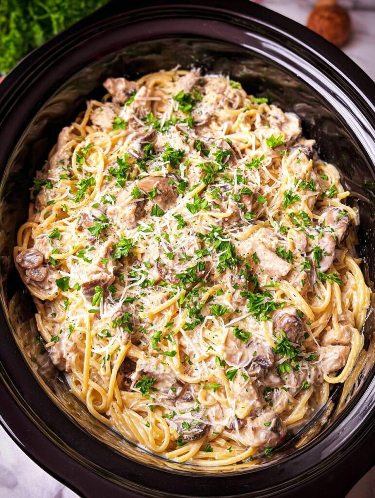 Crockpot Turkey Tetrazzini