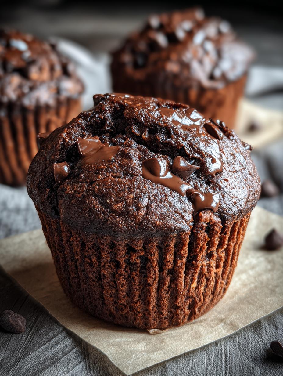 Double Chocolate Muffins: 15-Min Masterpiece 6 Double Chocolate Muffins: 15-Min Masterpiece - Double Chocolate Muffins - additional detail