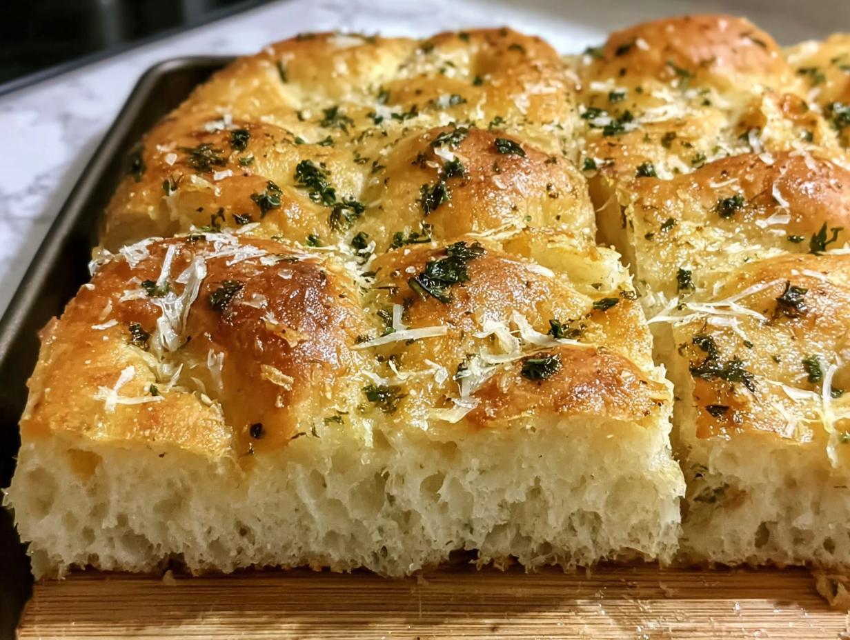 Magnificent Garlic Parmesan Focaccia Bread 1 - Garlic Parmesan Focaccia Bread - additional detail