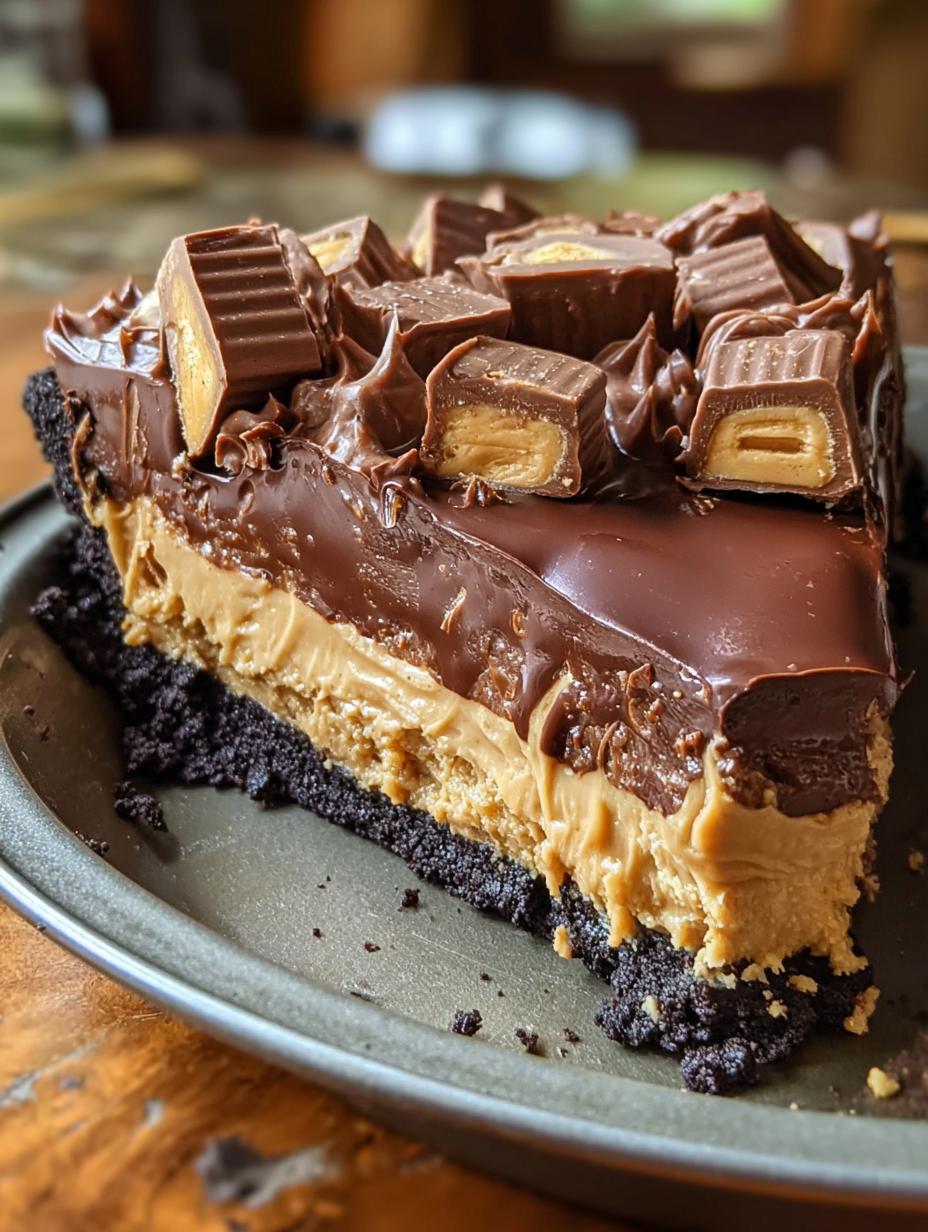 Giant Reese's Peanut Butter Cup Pie: 10 Secrets - Giant Reeses Peanut Butter - finished pie with toppings