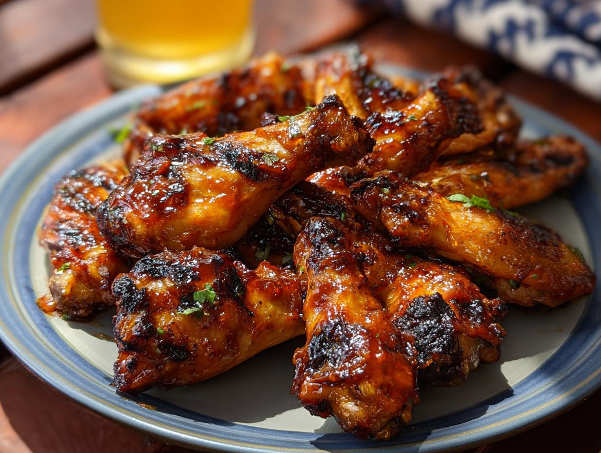 Grill Master Chicken Wings: 1 Secret Marinade 5 Grill Master Chicken Wings - close-up of marinated chicken wings ready for grilling