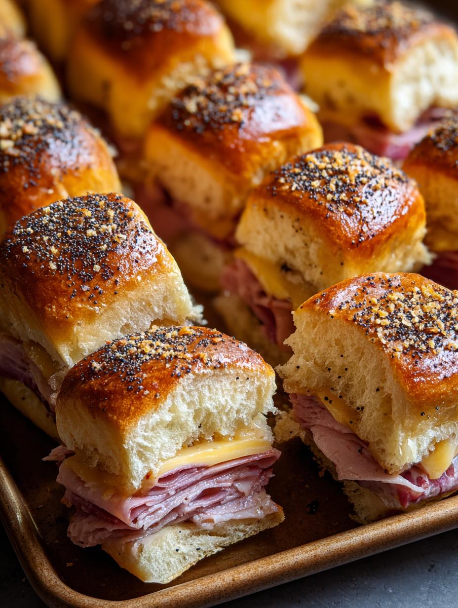 Ham Swiss Poppyseed Sliders