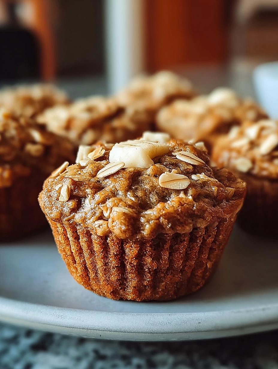Healthy Banana Oatmeal Muffins - finished muffins on a cooling rack