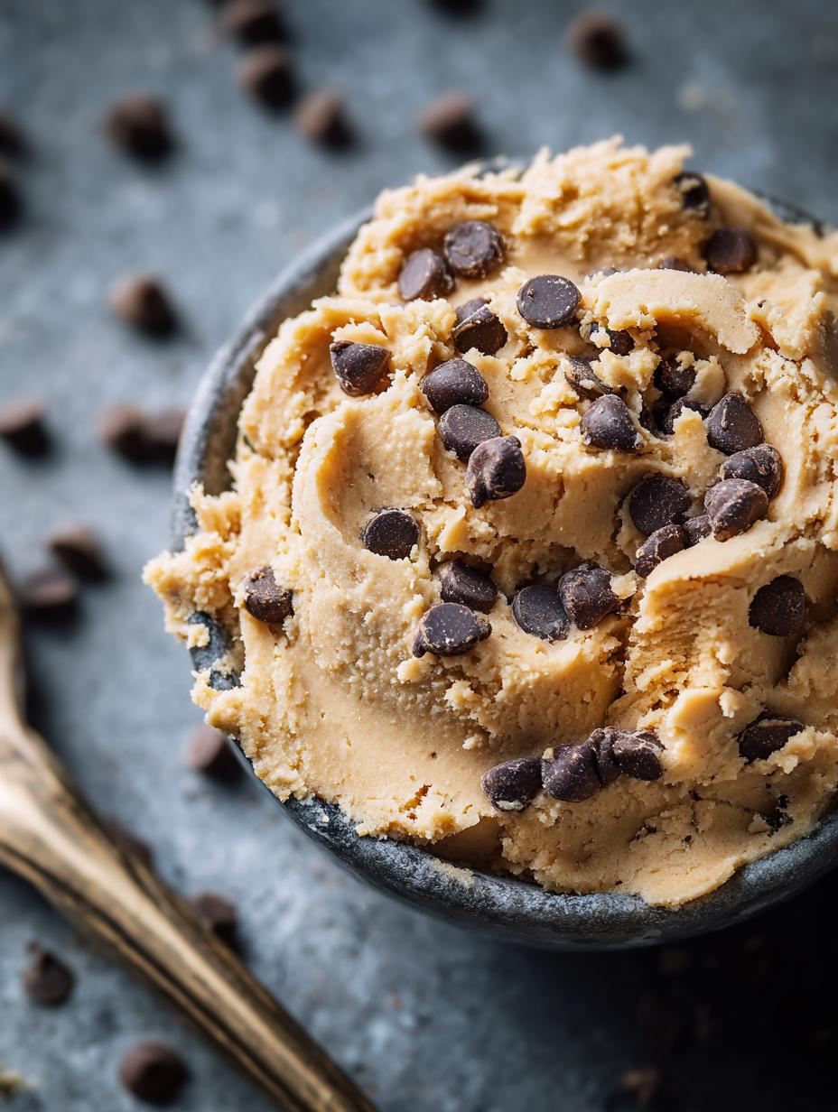 Amazing Healthy Edible Cookie Dough in 5 Minutes 6 Healthy Edible Cookie Dough - final product with chocolate chips