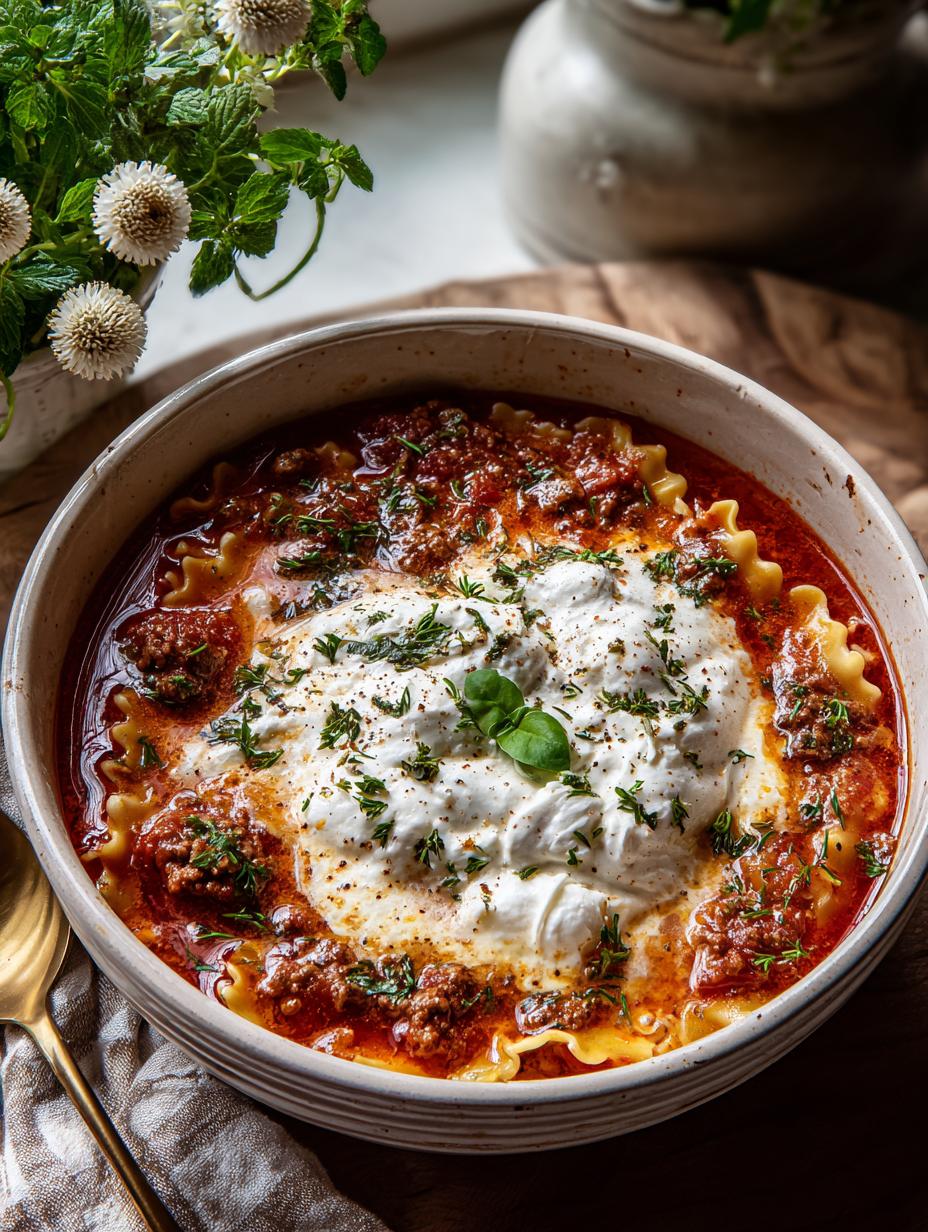 Amazing Lasagna Soup Ricotta Mozzarella in 45 Mins - Lasagna Soup Ricotta Mozzarella - main visual representation