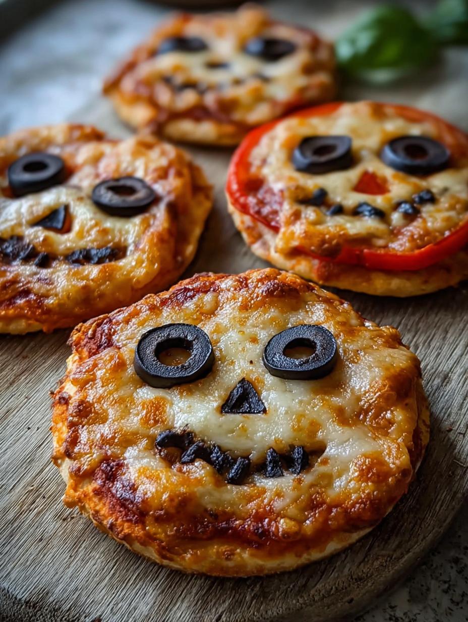 Mini Halloween Pizzas Spooky: 13 Fun Recipes 6 Mini Halloween Pizzas Spooky: 13 Fun Recipes - Spooky spider and ghost shaped mini pizzas