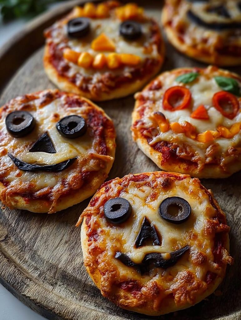 Mini Halloween Pizzas Spooky