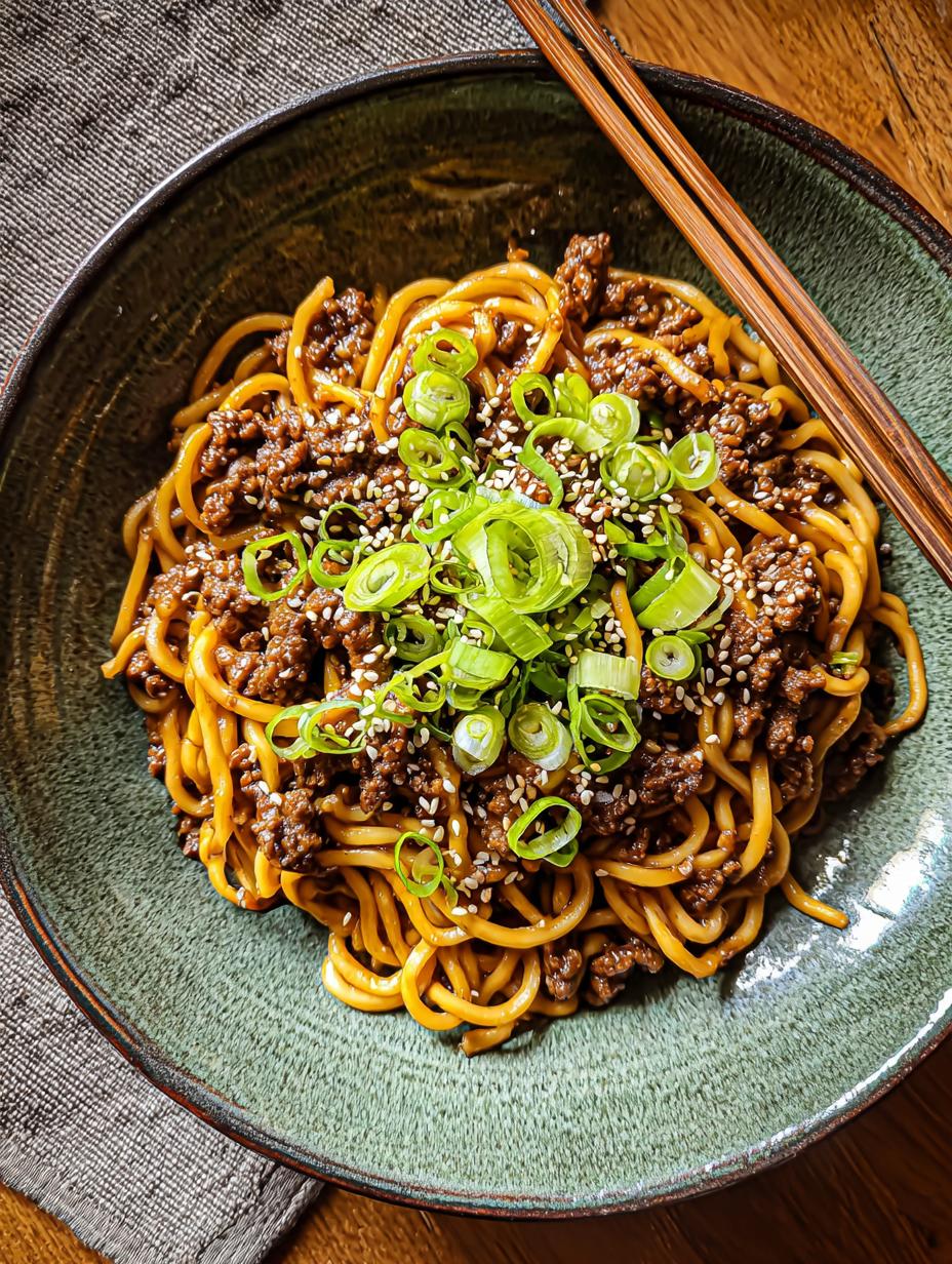 Amazing Mongolian Ground Beef Noodles in under 30 Min - Mongolian Ground Beef Noodles - additional detail