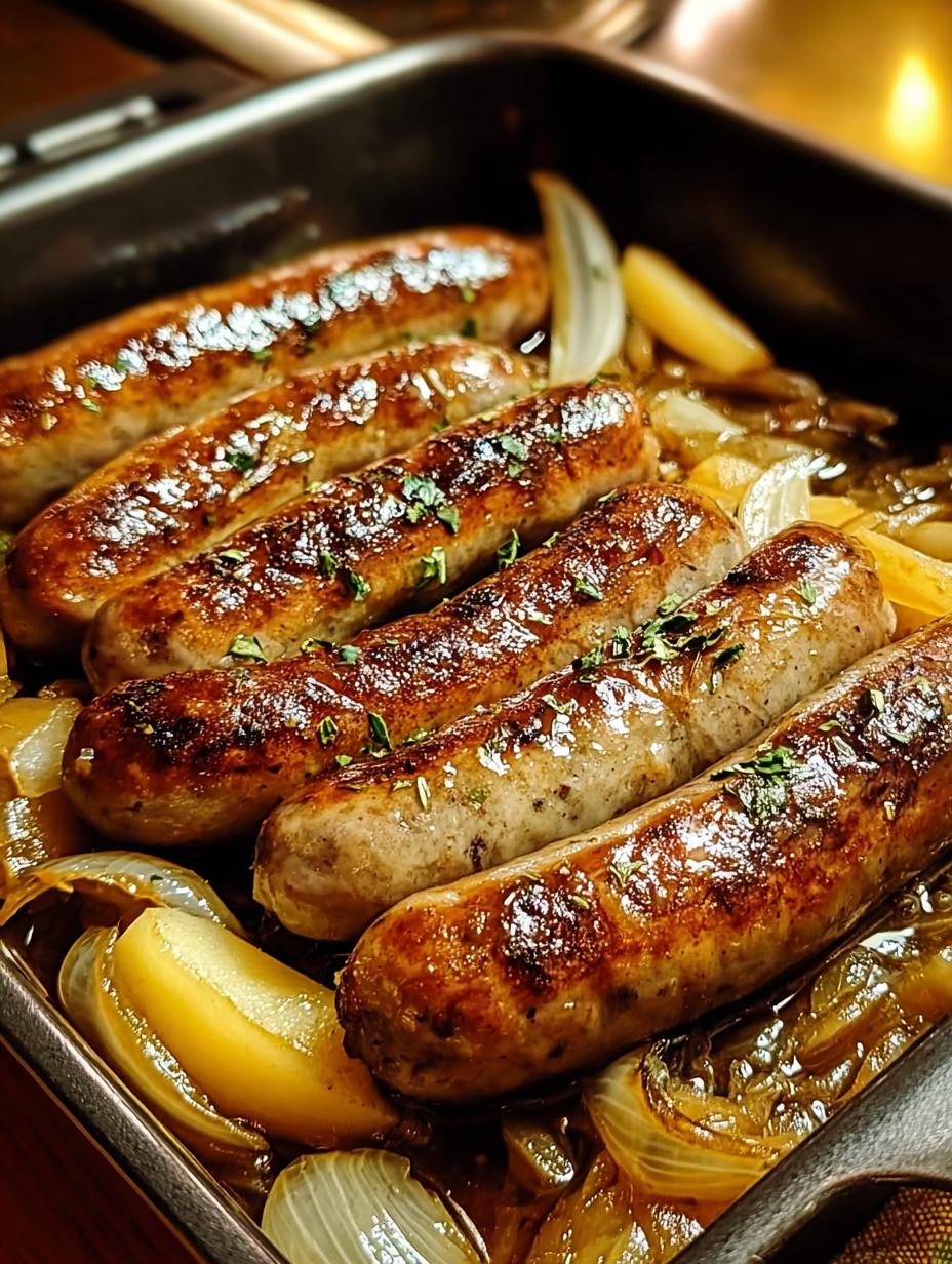 Oven Braised Beer Brats: 4 amazing juicy tips - Oven Braised Beer Brats - additional detail