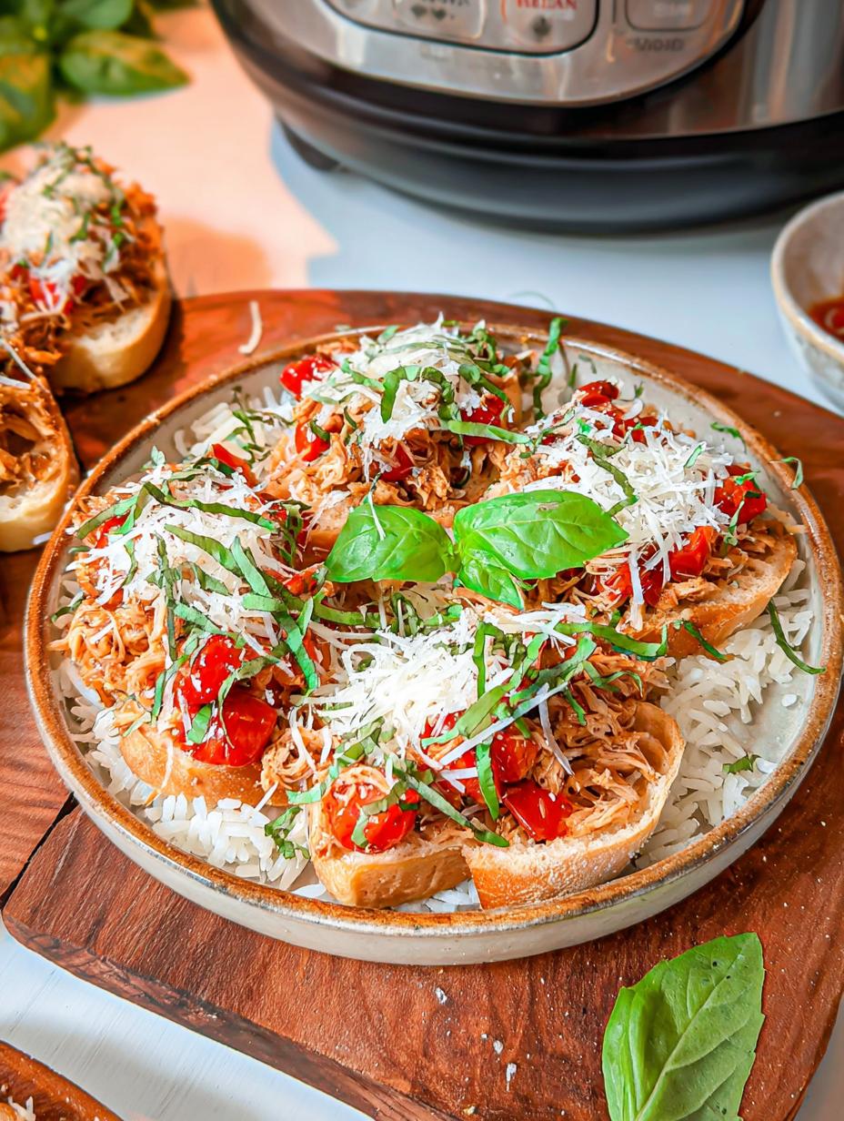 Pot Shredded Chicken Bruschetta: Speedy, Delicious Italian Meal - Pot Shredded Chicken Bruschetta - additional detail