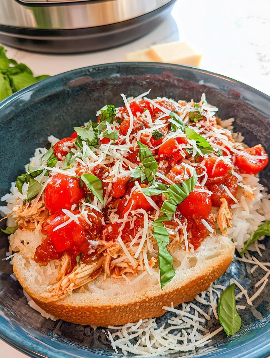Pot Shredded Chicken Bruschetta: Speedy, Delicious Italian Meal - Pot Shredded Chicken Bruschetta - additional detail