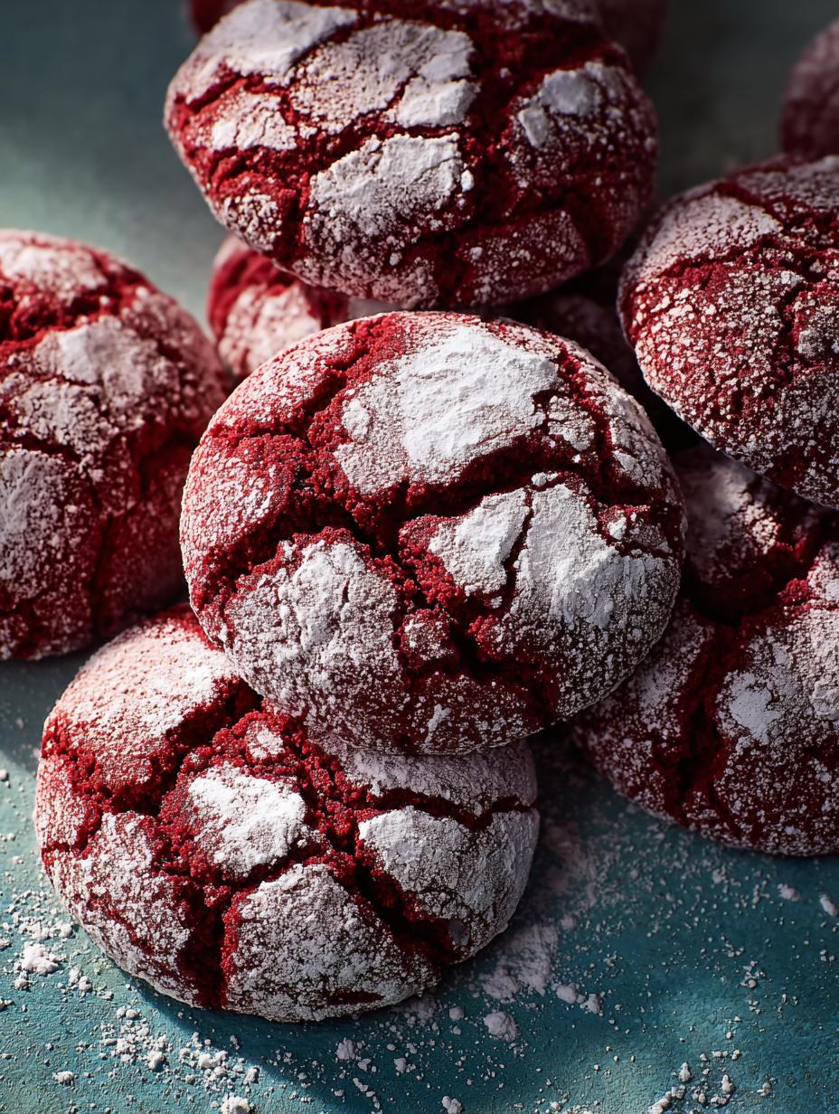 Delicious Red Velvet Crinkle Cookies: Festive Treat - Red Velvet Crinkle Cookies - main visual representation