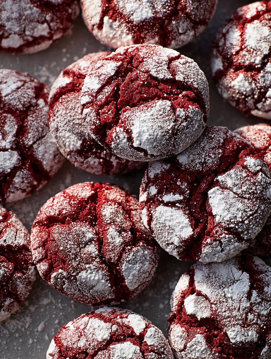 Delicious Red Velvet Crinkle Cookies: Festive Treat - Red Velvet Crinkle Cookies - additional detail