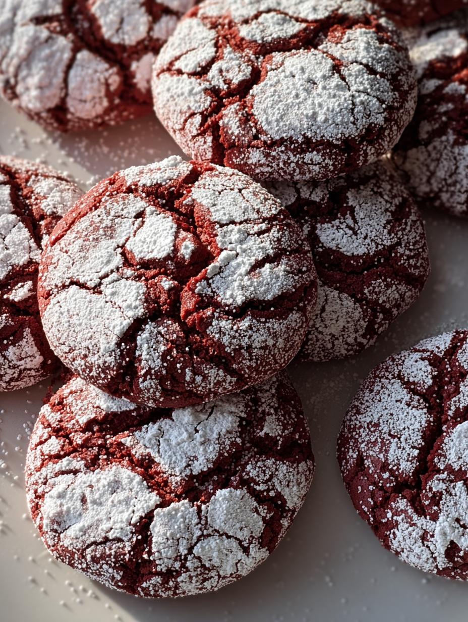 Delicious Red Velvet Crinkle Cookies: Festive Treat - Red Velvet Crinkle Cookies - additional detail