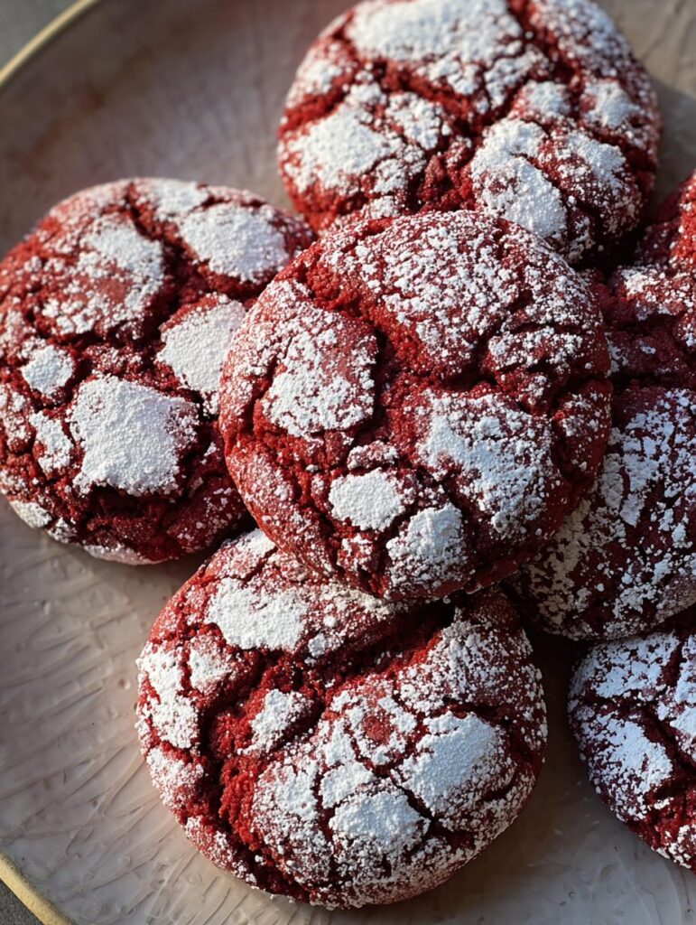 Red Velvet Crinkle Cookies