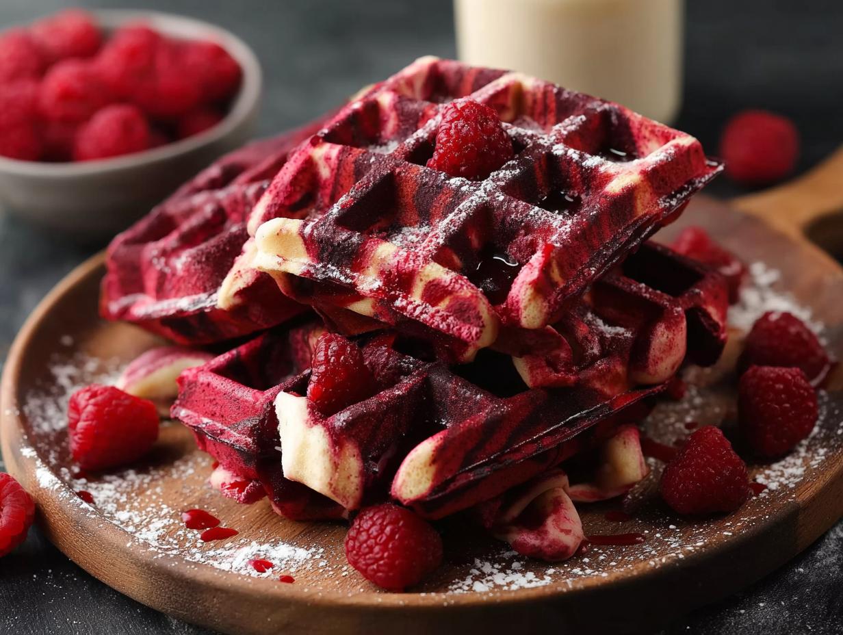 Amazing Red Velvet Marble Waffles in 1 Day - Red Velvet Marble Waffles - additional detail