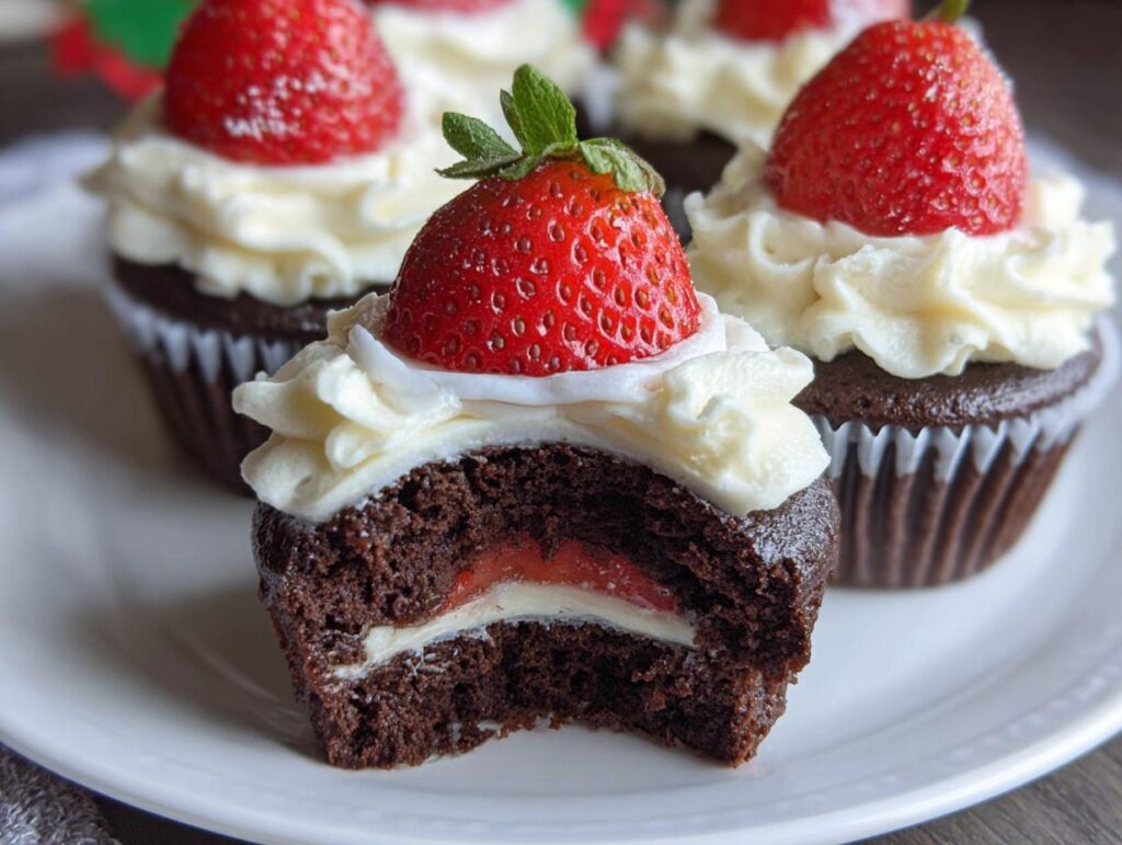 Santa Hat Cupcakes