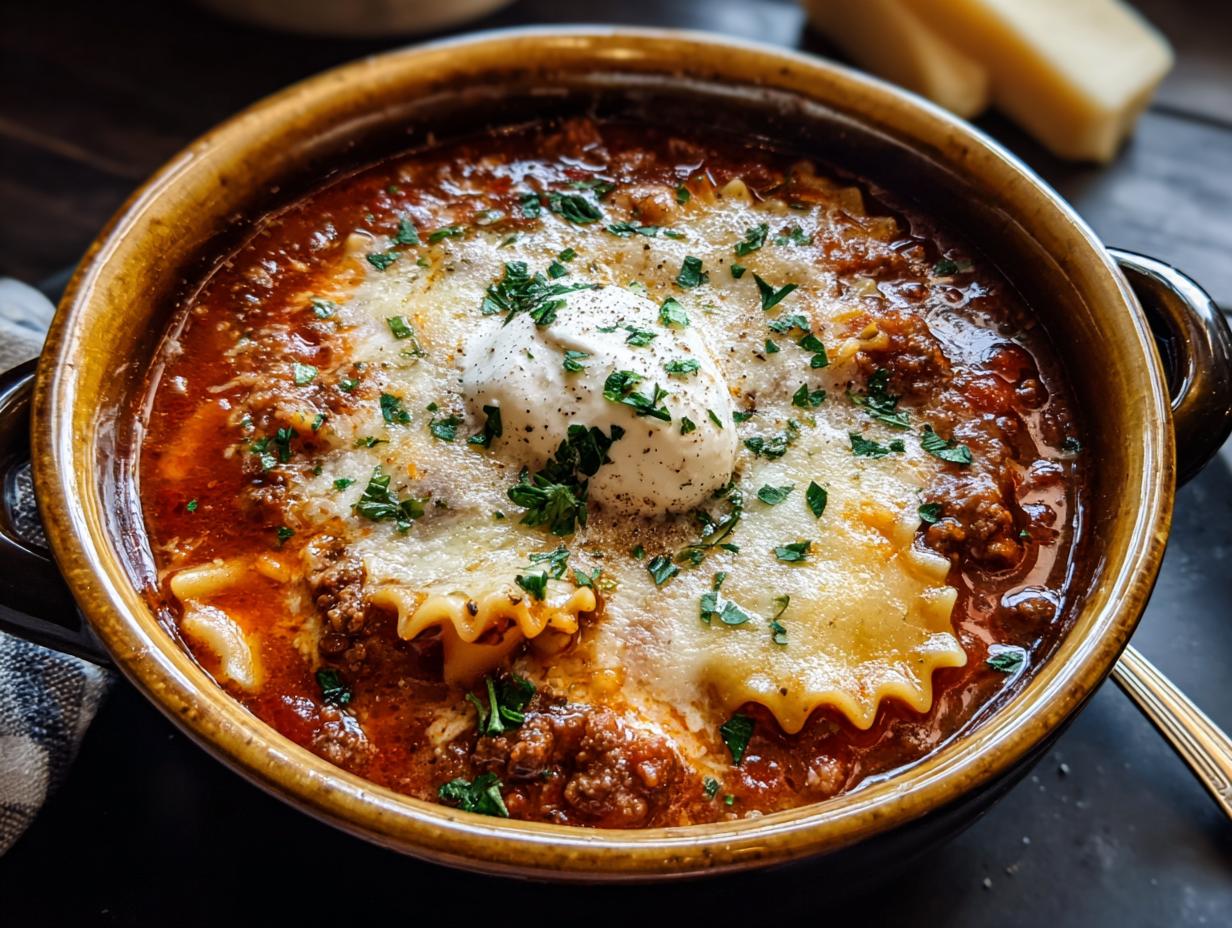 Hearty Slow Cooker Lasagna Soup Perfection - Slow Cooker Lasagna Soup - additional detail