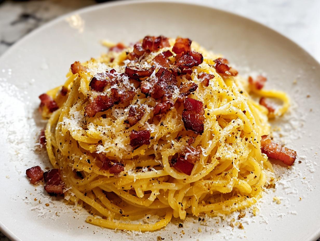 Authentic Spaghetti Carbonara: Quick, Creamy Delight 6 Authentic Spaghetti Carbonara: Quick, Creamy Delight - Spaghetti Carbonara - main visual representation