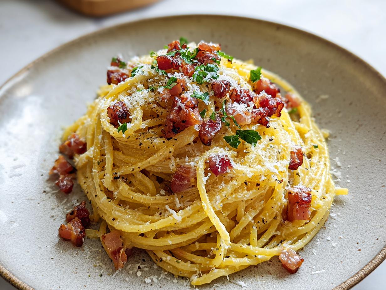 Authentic Spaghetti Carbonara: Quick, Creamy Delight - Spaghetti Carbonara - additional detail