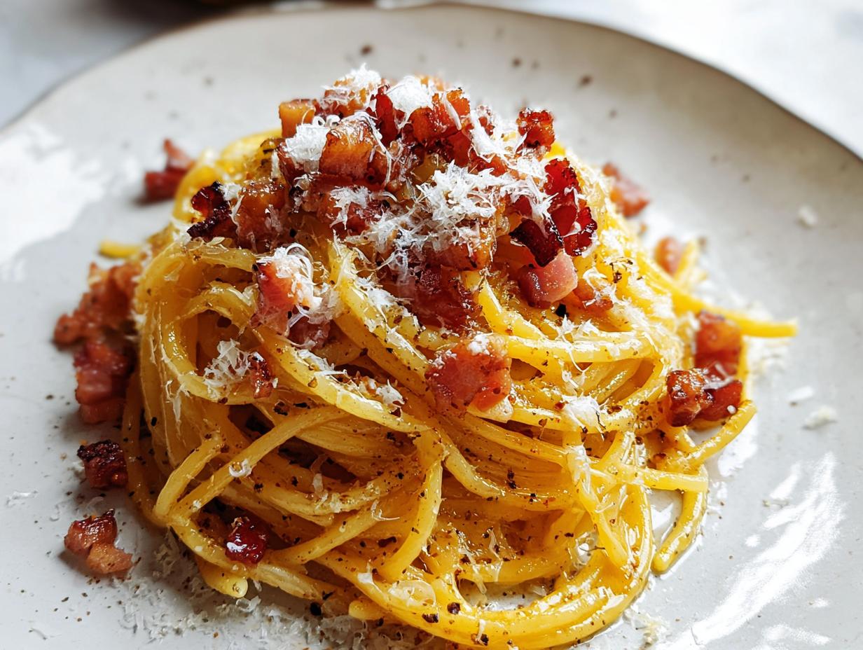 Authentic Spaghetti Carbonara: Quick, Creamy Delight - Spaghetti Carbonara - additional detail
