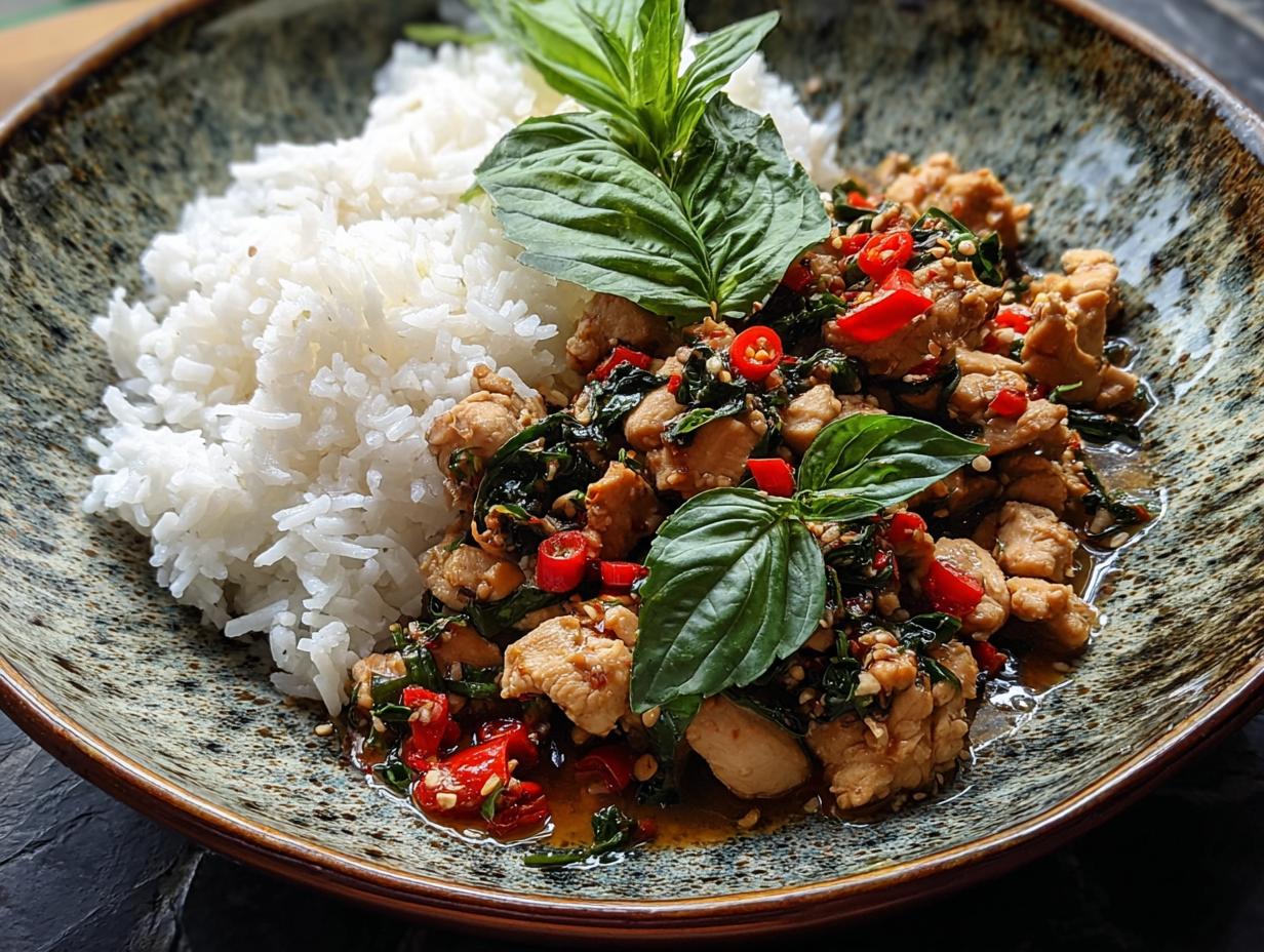 Spicy Thai Basil Chicken: Quick 25-Min Flavor Bomb 5 Spicy Thai Basil Chicken: Quick 25-Min Flavor Bomb - Spicy Thai Basil Chicken - main visual representation