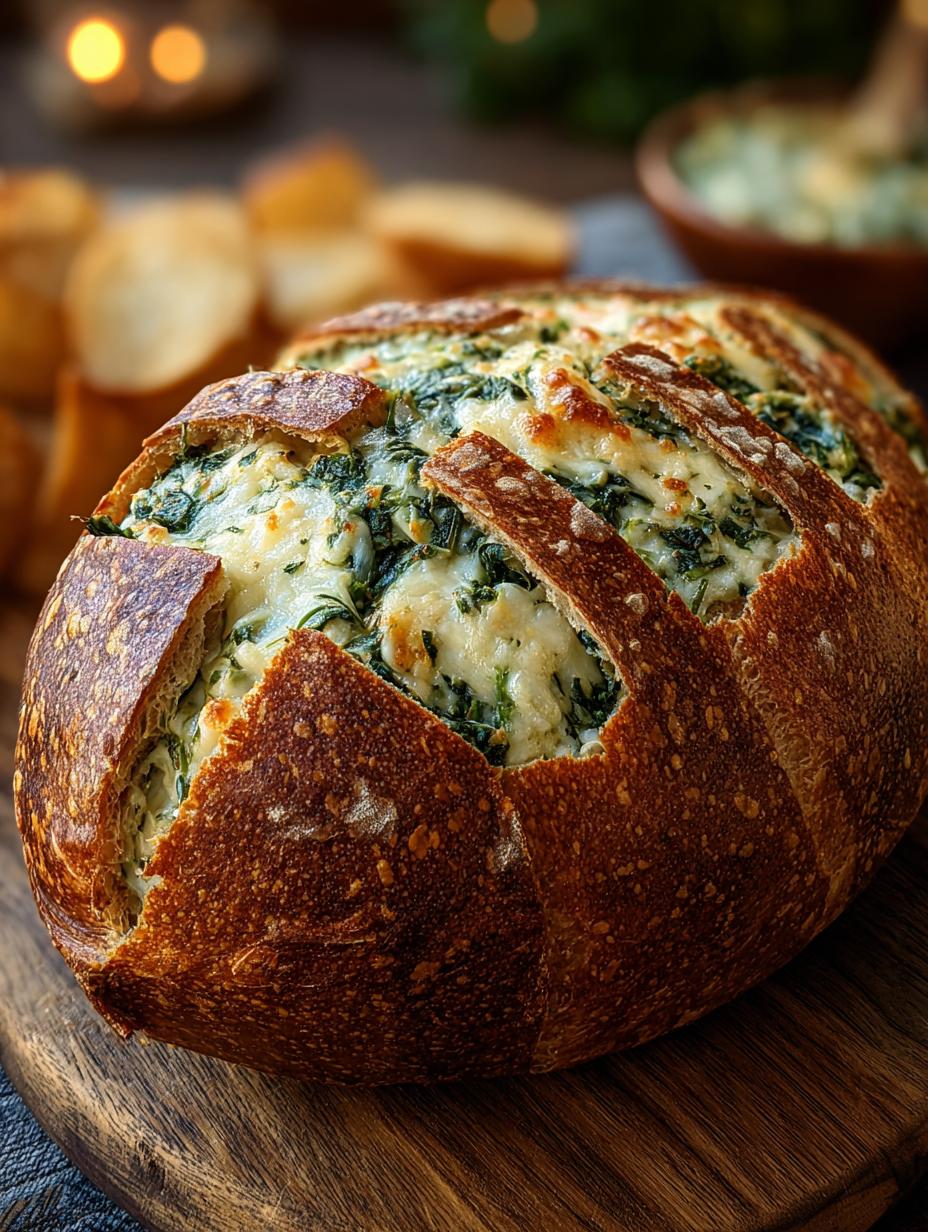 Spinach Artichoke Football Bread: Amazing Game Day Dip - Spinach Artichoke Football Bread - main visual representation