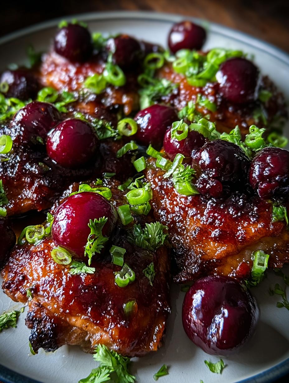 Sticky Cherry Chicken Thighs