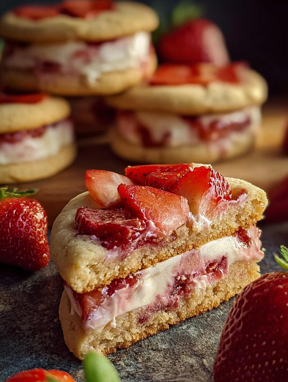 Strawberry Cheesecake Cookies: Blissful Bites - Strawberry Cheesecake Cookies Dessert - main visual representation