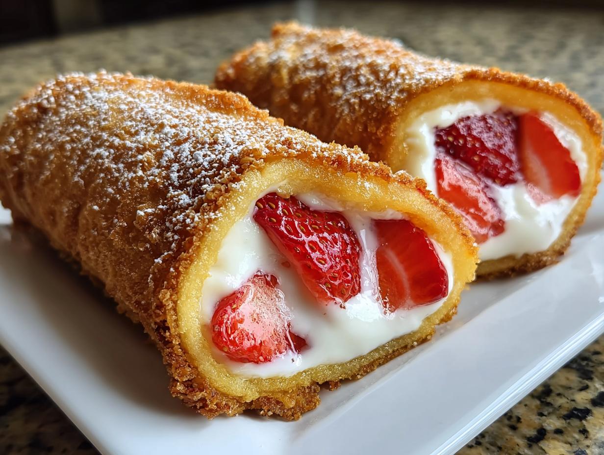 Delectable Strawberry Cheesecake Egg Rolls: 5 Stars - Strawberry Cheesecake Eggroll - additional detail