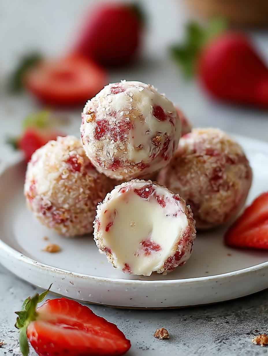 Perfect Strawberry Cheesecake Protein Balls Recipe - Strawberry Cheesecake Protein Balls - main visual representation
