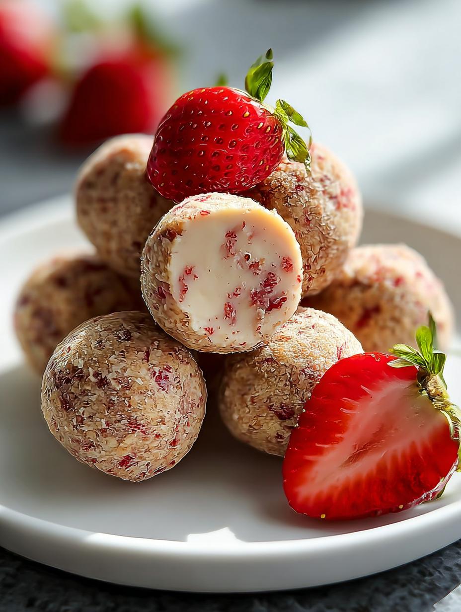 Strawberry Cheesecake Protein Balls