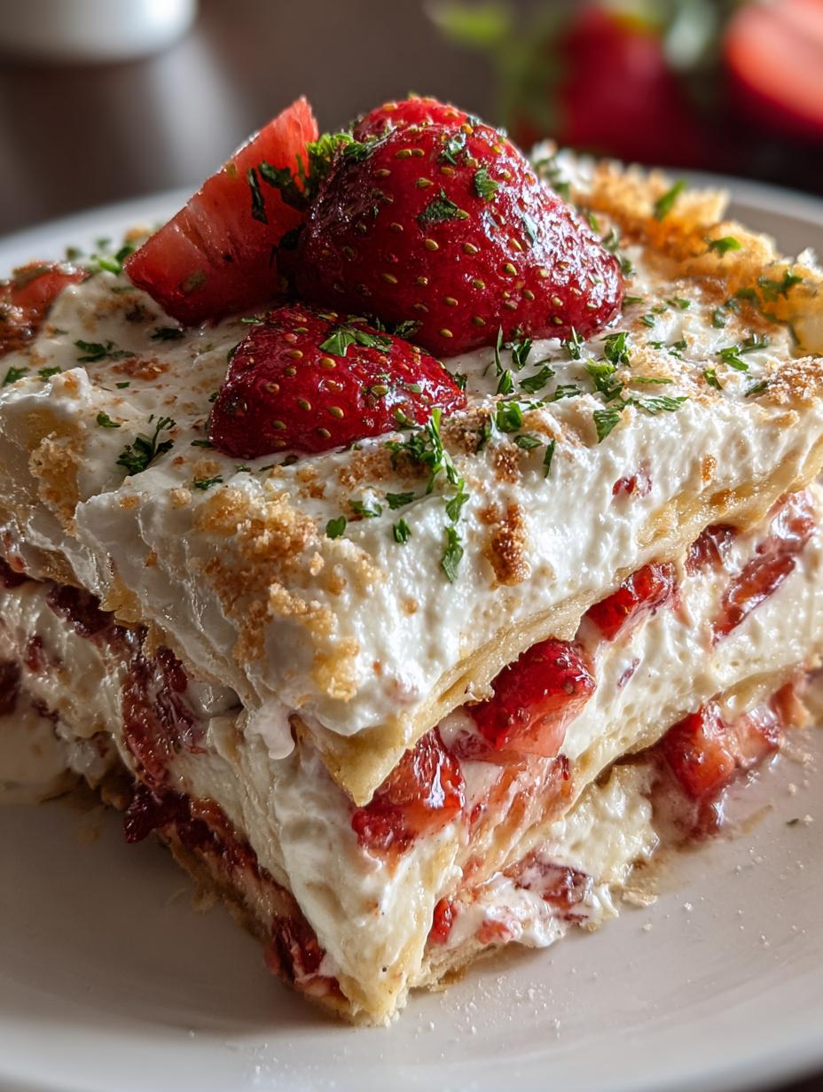Strawberry Lasagna Bake Layered: Easy 1 recipe 6 Strawberry Lasagna Bake Layered: Easy 1 recipe - Strawberry Lasagna Bake Layered - additional detail