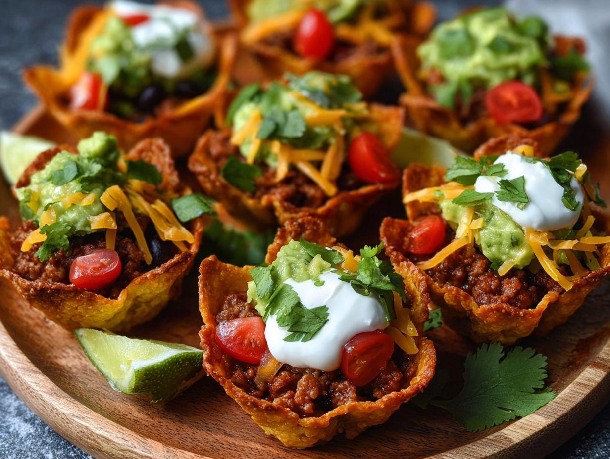 Taco Cups Appetizer: Amazing 1-Pan Crunch 5 Taco Cups Appetizer: Amazing 1-Pan Crunch - Taco Cups Appetizer - main visual representation