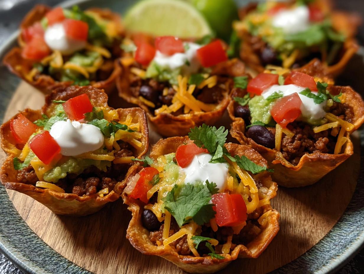 Taco Cups Appetizer: Amazing 1-Pan Crunch - Taco Cups Appetizer - additional detail
